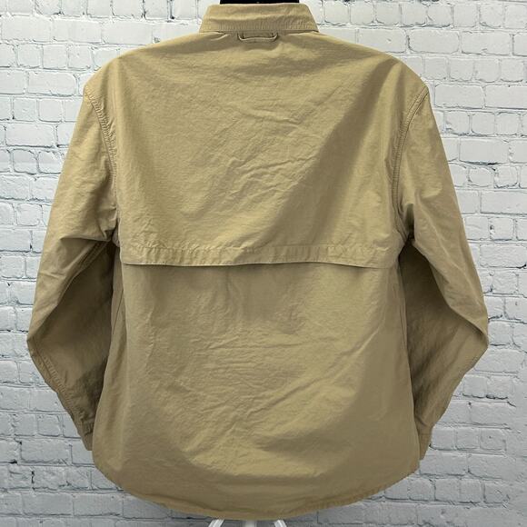 ExOfficio Button Front Shirt Hiking Hiker Fisherman Fishing Vented Beige Medium - Picture 3 of 8